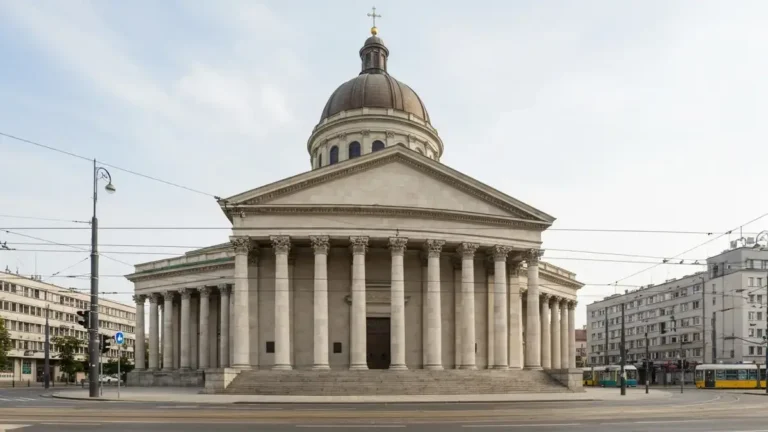 Archikatedra Chrystusa Króla w Katowicach z monumentalną fasadą i kopułą