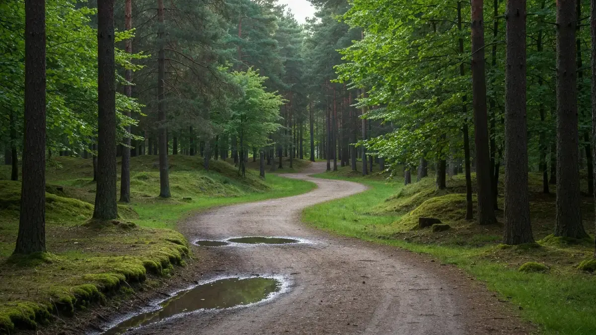 Leśna trasa biegowa w Lesie Murckowskim w Katowicach