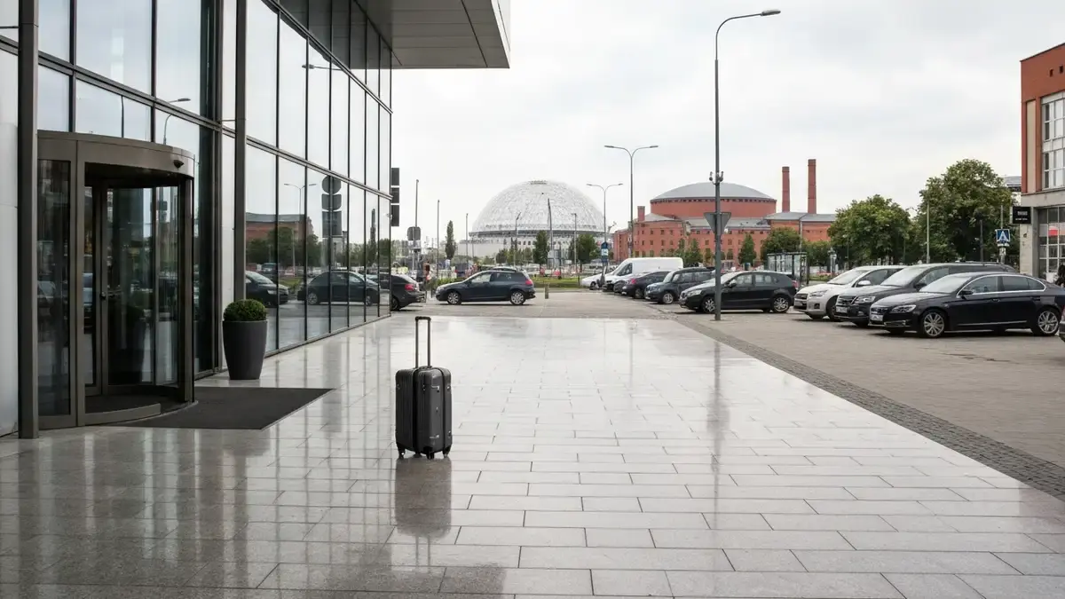 Nowoczesny hotel w centrum Katowic ze Spodkiem i ceglaną architekturą w tle